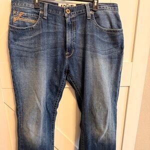 Ariat Men's Jeans 40x34 Blue Rebar M4 Low Rise Boot Denim